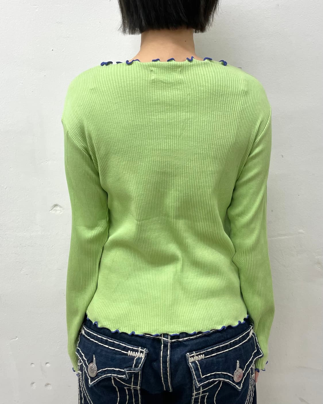 Green blue wave long sleeve  상품이미지3
