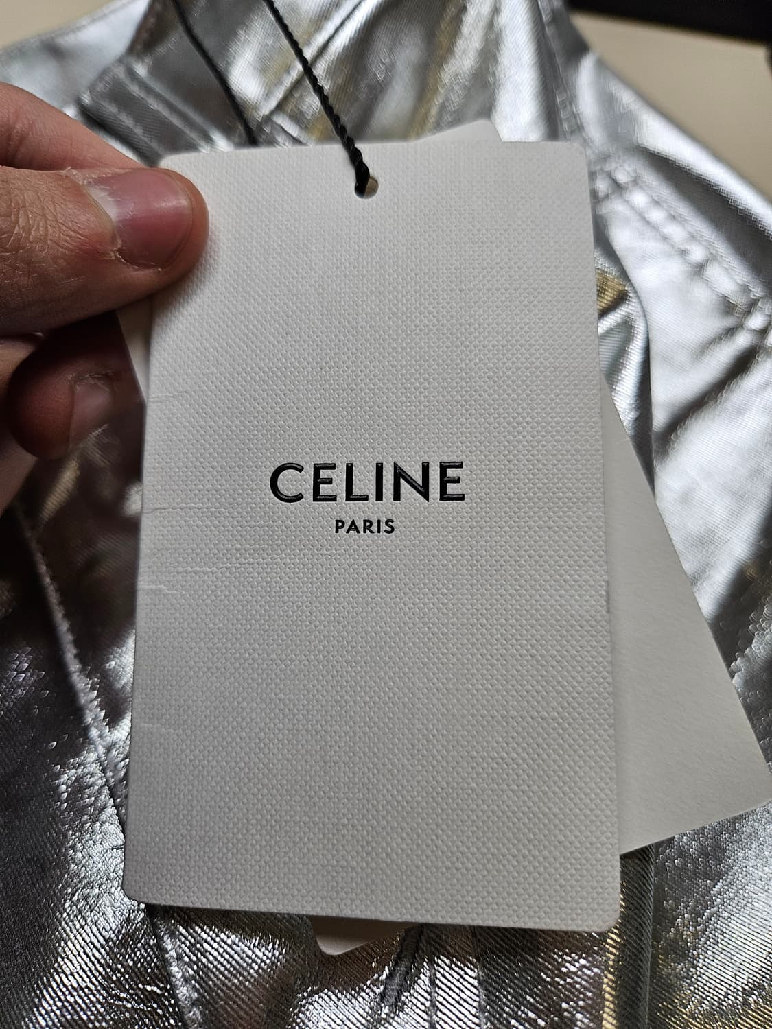 26) 셀린느 CELINE 메탈릭 실버 스키니 스트레치 데님 팬츠 상품이미지6