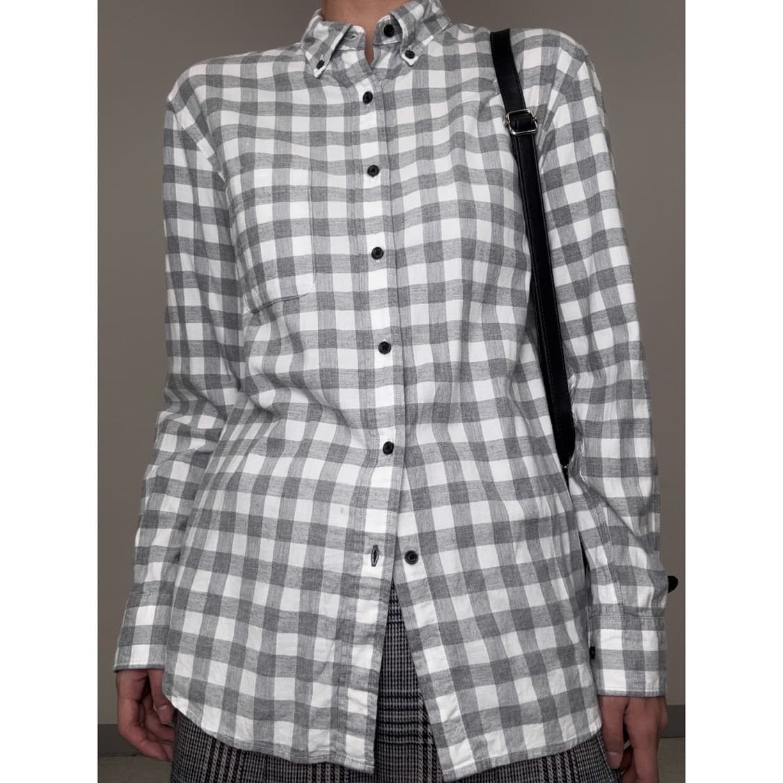 빈티지 그레이 체크 셔츠 상품이미지1