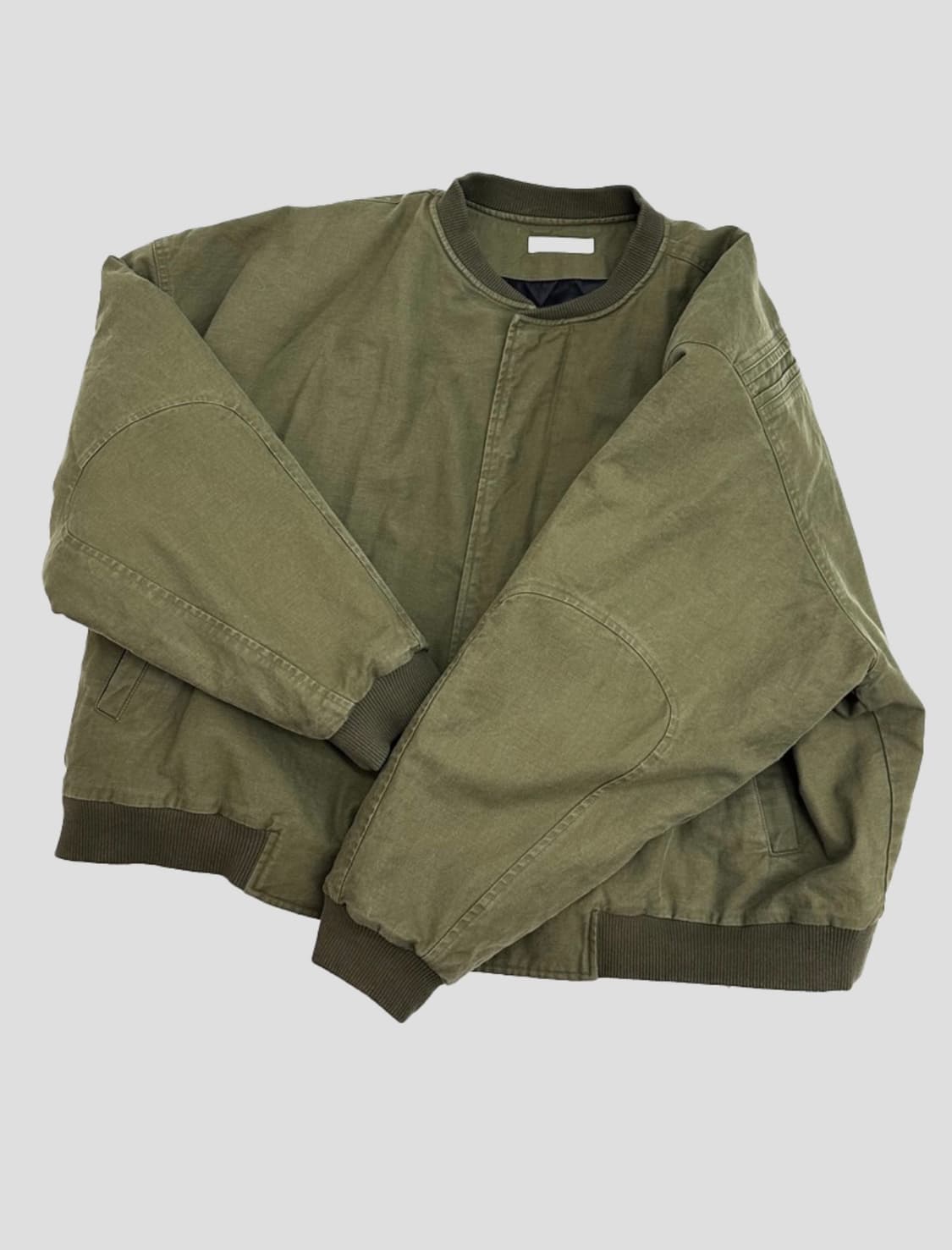 논노드 서퍼 다이 서지 봄버 자켓 빈티지 카키 상품이미지1