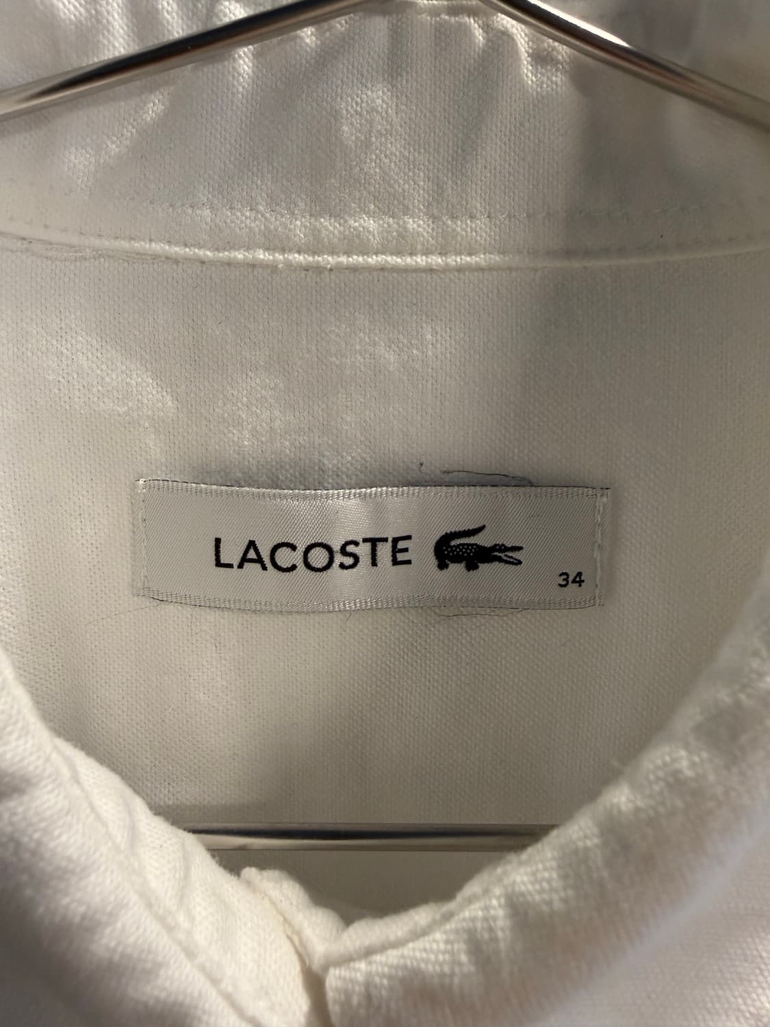 M 라코스테 LACOSTE 베이직 옥스포드 셔츠 화이트 상품이미지5