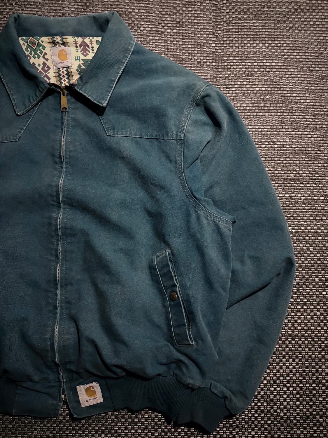 90s 칼하트 아즈텍 산타페 JS1155 TEAL BLUE L USA 상품이미지4