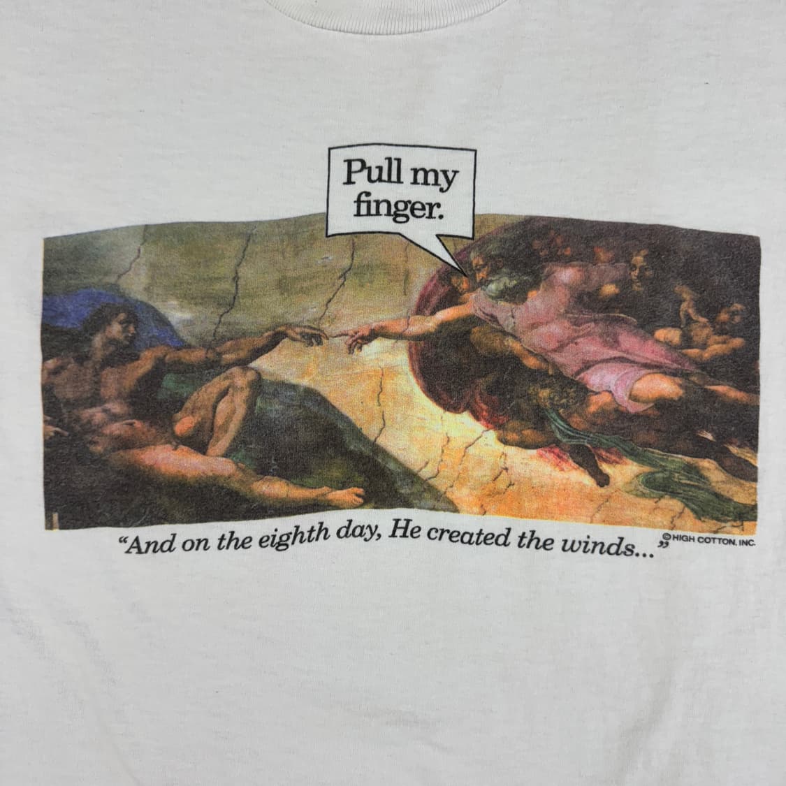 빈티지 90s 미켈란젤로 패러디 Pull My Finger 아트 티셔츠 상품이미지4