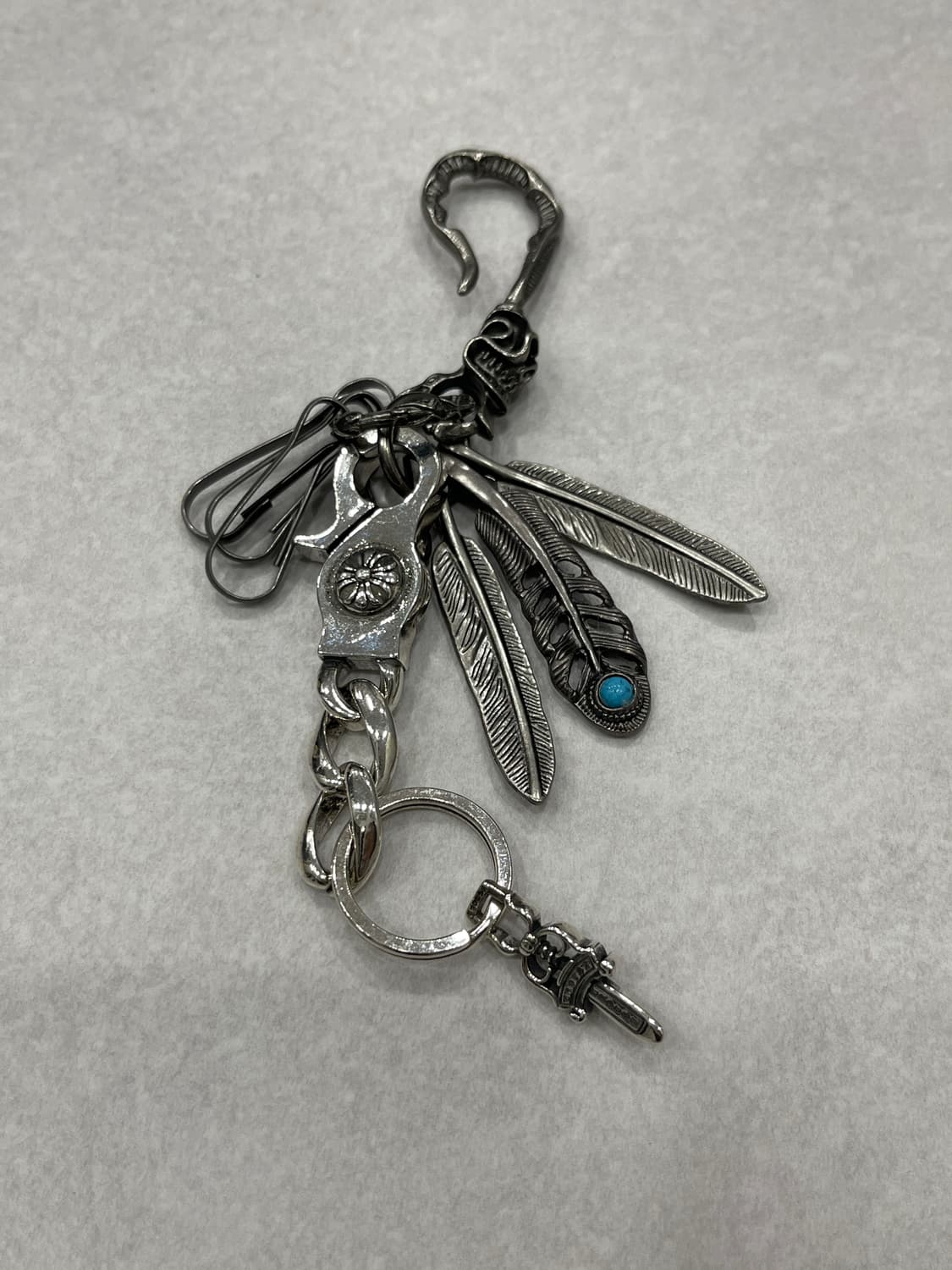 빈티지 스컬 페더 키링세트 상품이미지6