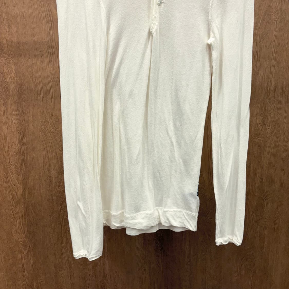 돌체앤가바나 코튼 긴팔 PK 티셔츠 슬림 라인 버튼 커프스 디테일 화이트 상품이미지6