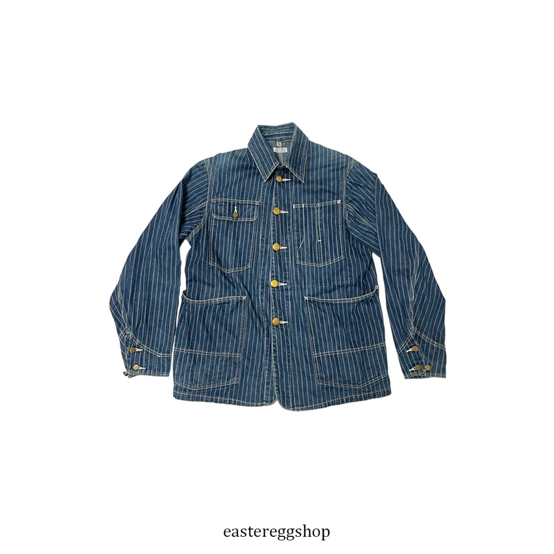 Sugarcane Stripe Denim Coverall Jacket 상품이미지1