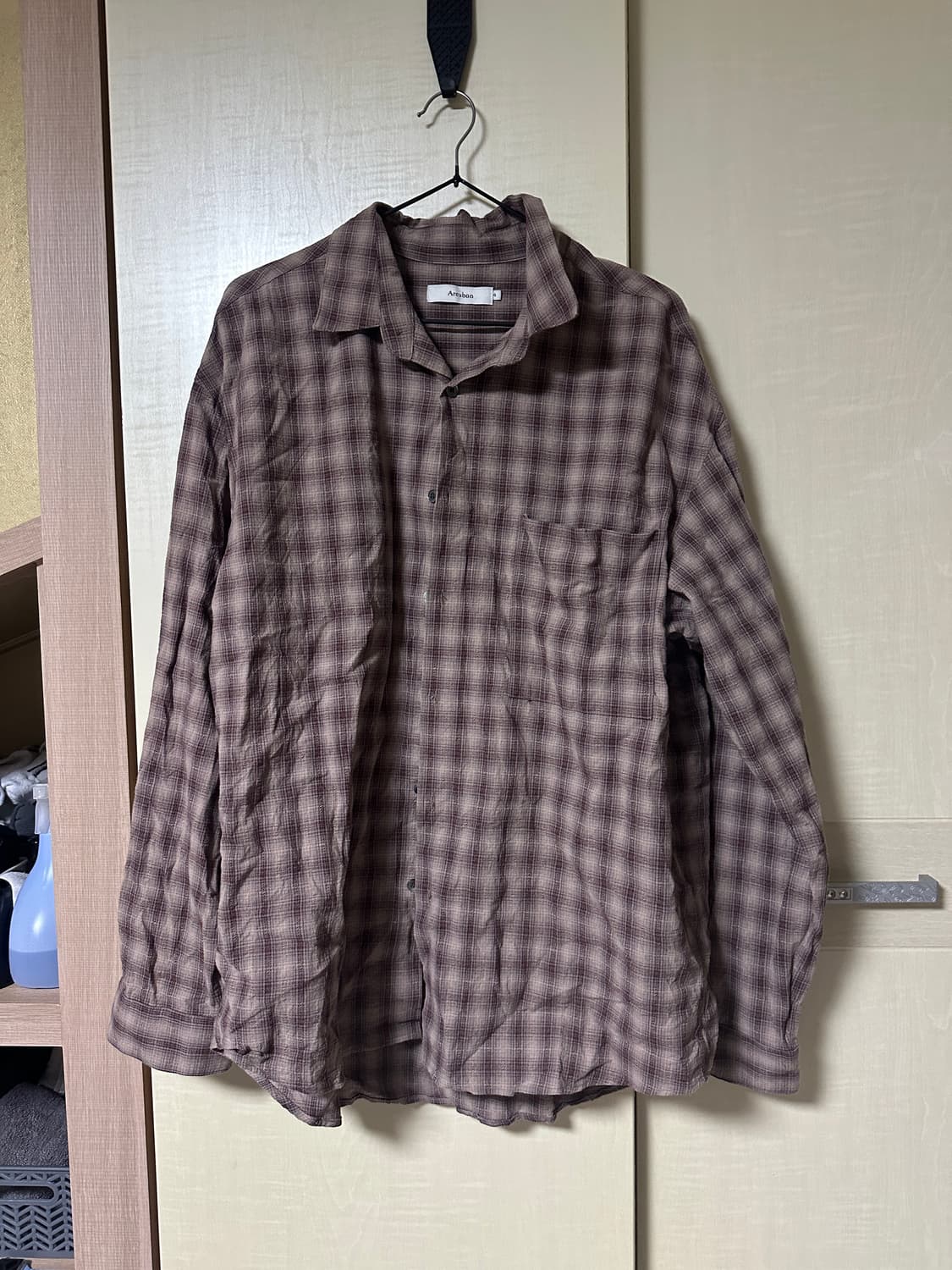 아르반 로즈우드 체크 셔츠 로즈 더스트 4사이즈 상품이미지2