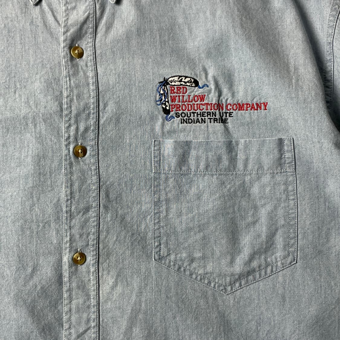 MUNSINGWEAR 먼싱웨어 빈티지 코튼 데님 셔츠 A00604 상품이미지4