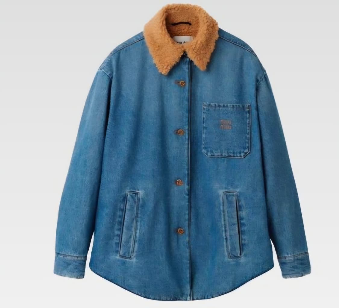 미우미우 오버사이즈 데님 블루종 셔츠 자켓 42사이즈 XL XXL 상품이미지1