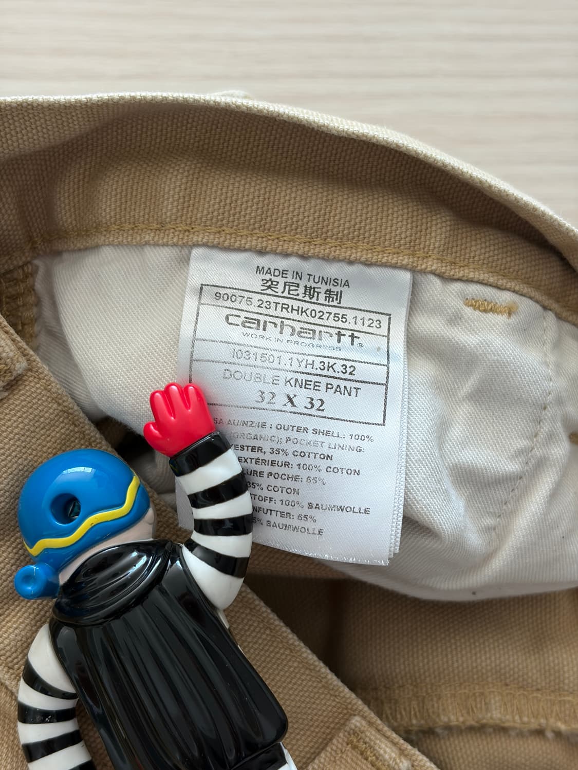 칼하트 WIP 워크웨어 더블니 베이지 카펜터 팬츠 33 상품이미지5