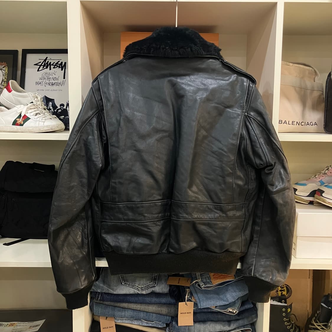 Schott 쇼트 g-1 블랙 항공 레더 무스탕자켓 40 상품이미지3