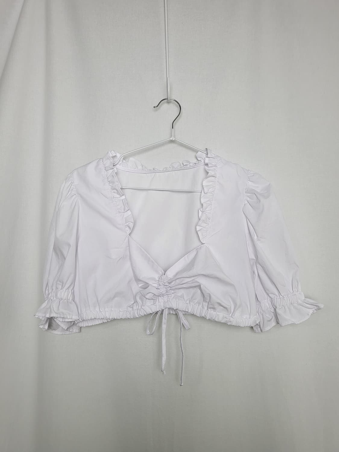 빈티지 레브 화이트 숏 블라우스 탑 이너 상품이미지1