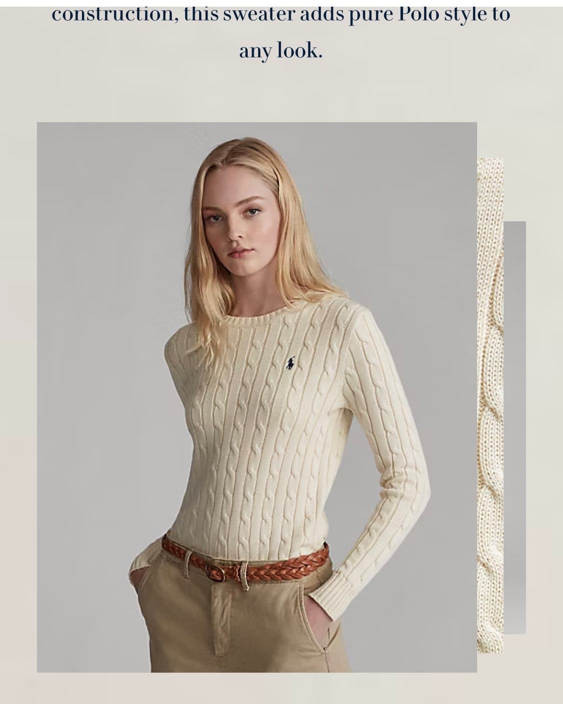 [XS]폴로 랄프로렌 꽈배기 케이블 여성 니트 스웨터 상품이미지3