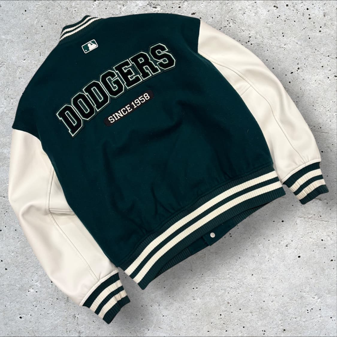 [S] 엠엘비 MLB LA 다저스 울 와펜 스타디움 점퍼 그린 C286 상품이미지2