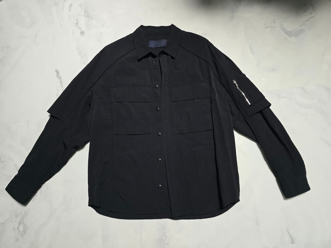 준지 나일론 프론트 암포켓 셔츠 블랙 46사이즈 상품이미지6