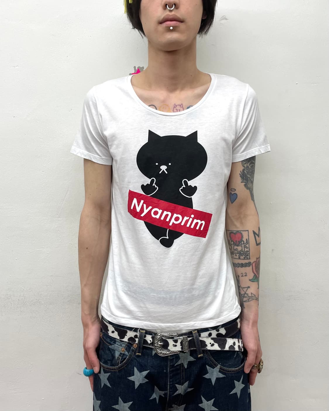 Cat fuck White T-shirt  상품이미지1