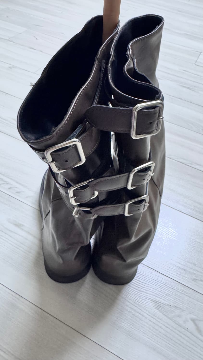 브라운 통굽 버클 부츠 235 빈티지 상품이미지3