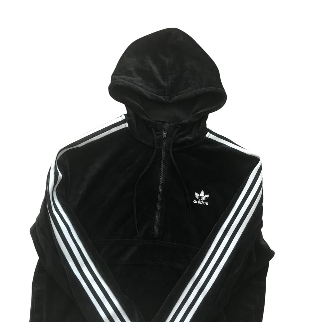 아디다스 벨벳 반집업 후드티 상품이미지2