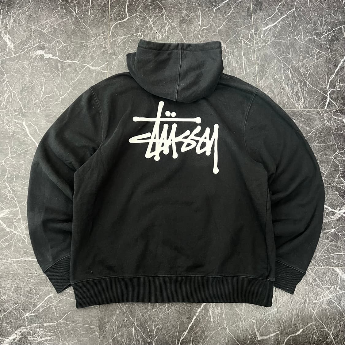 스투시 베이직 스탁로고 오버사이즈 후디 블랙 상품이미지1