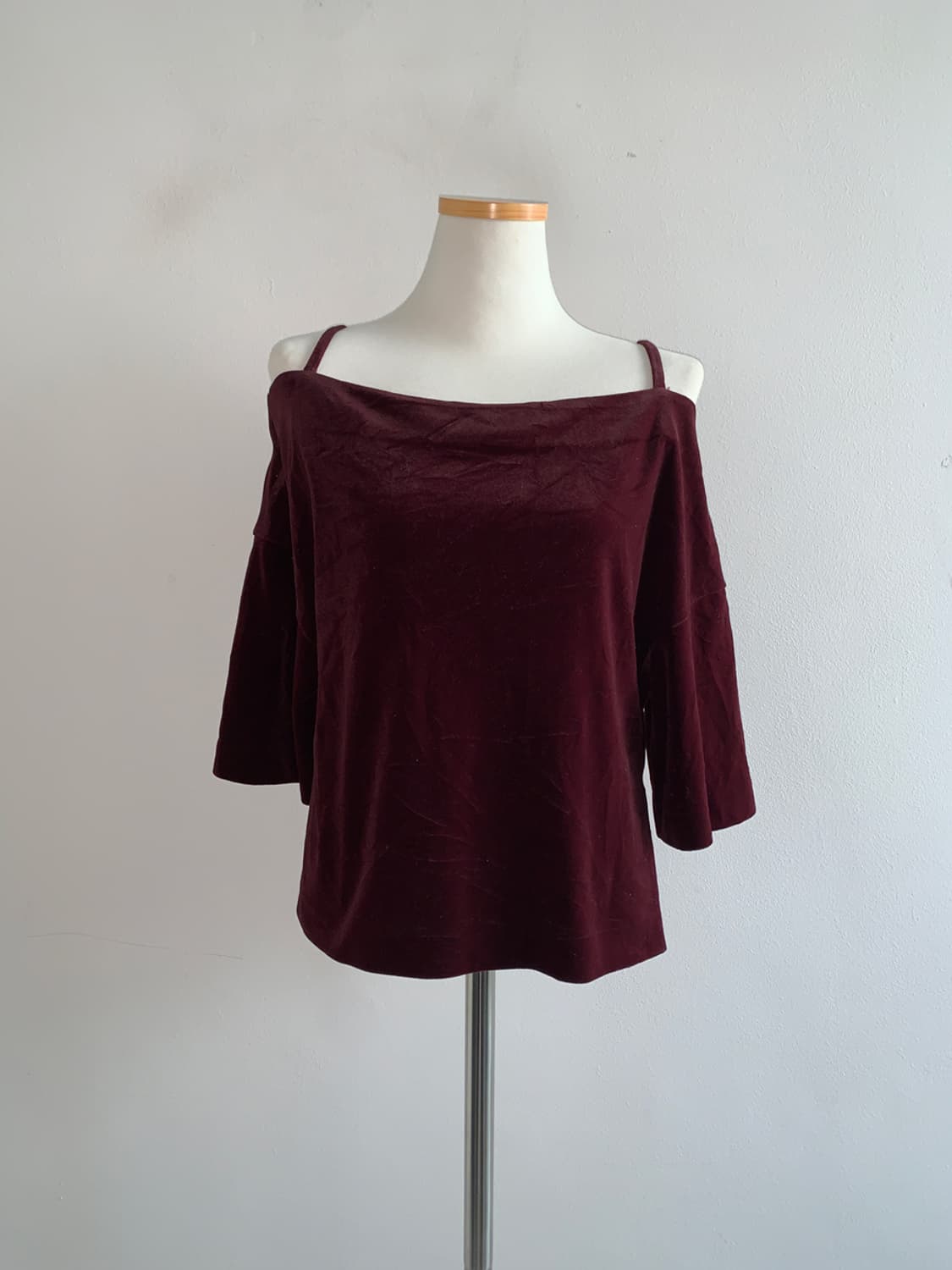 Velvet off shoulder blouse t 상품이미지2