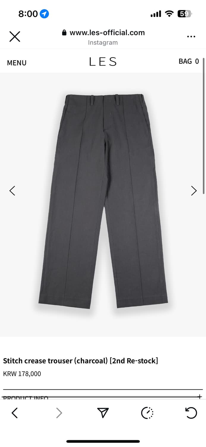 les stitch crease trouser (charcoal) 상품이미지1