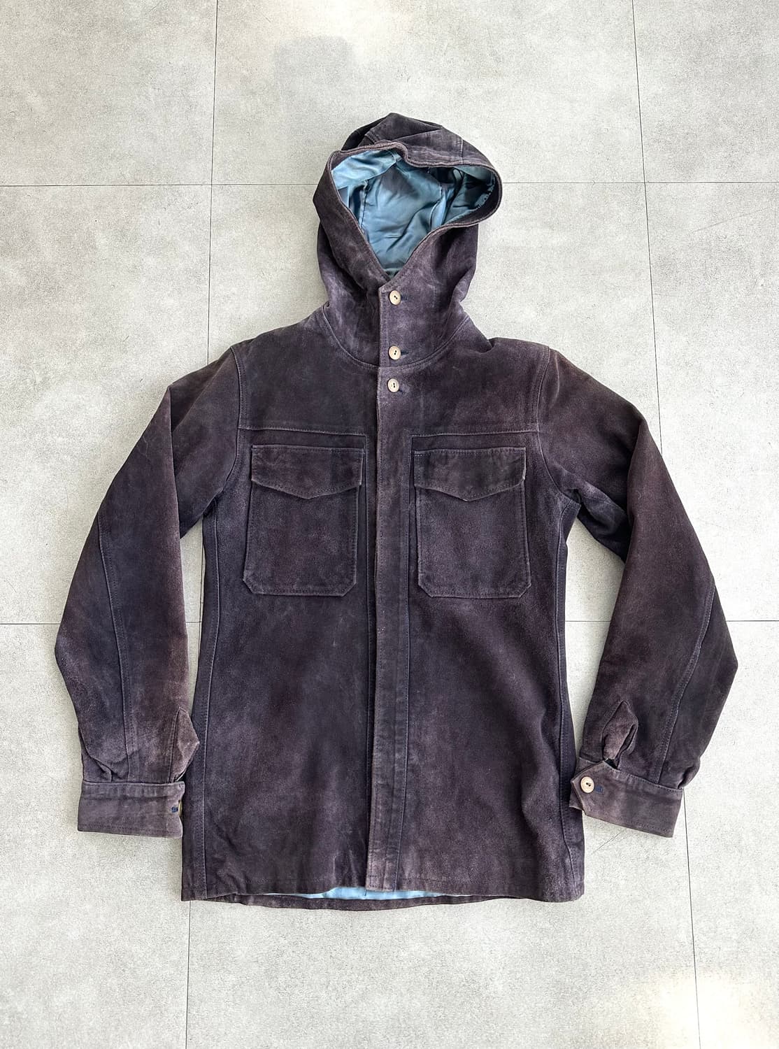 뷰티비스트 퍼플 스웨이드 닌자 후드 자켓 상품이미지4