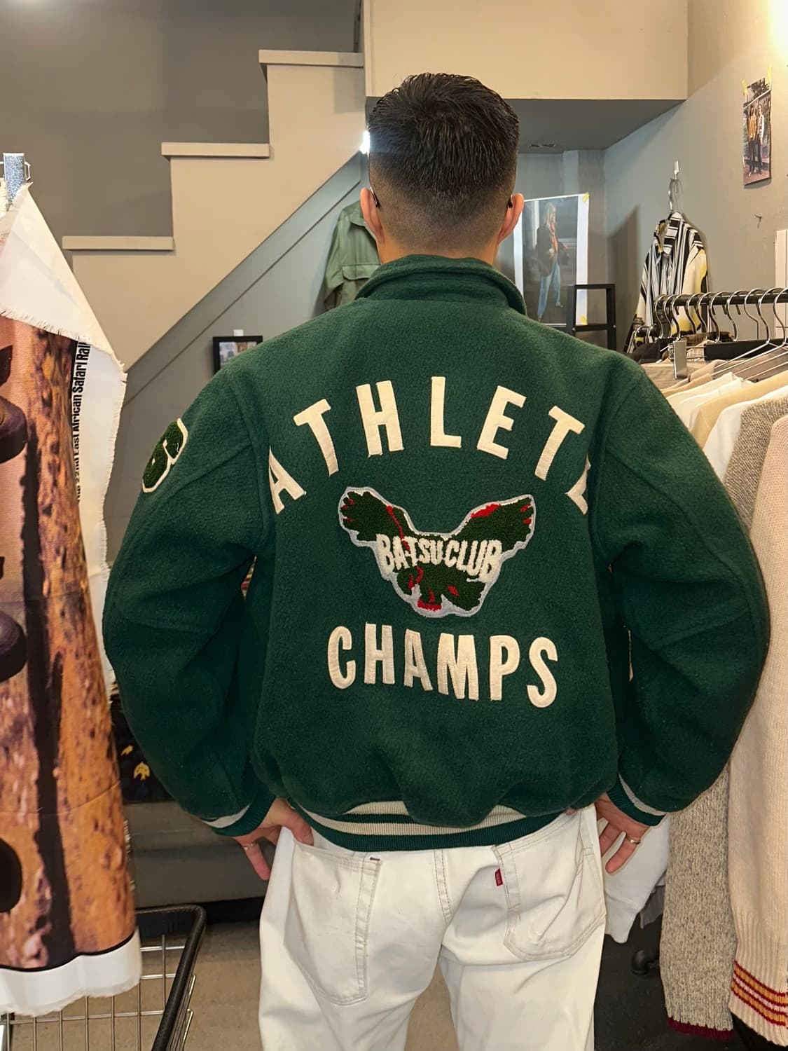 90‘s Ba-Tsu Athlete patch varsity jacket 상품이미지1