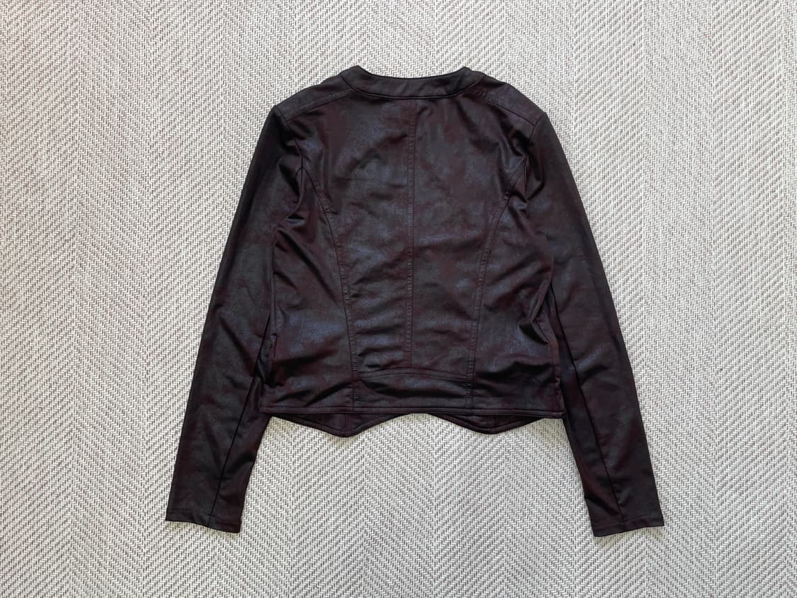 빈티지 크랙가공 브라운 집업 자켓 y2k goa  J04213 상품이미지8