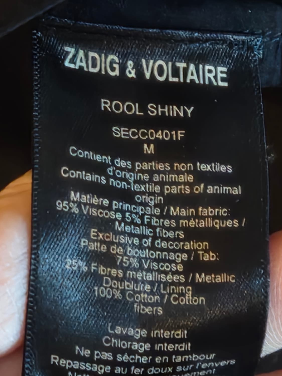 ZADIG&VOLTAIRE 블랙 쉬폰 골드 펄사 원피스 M 상품이미지6