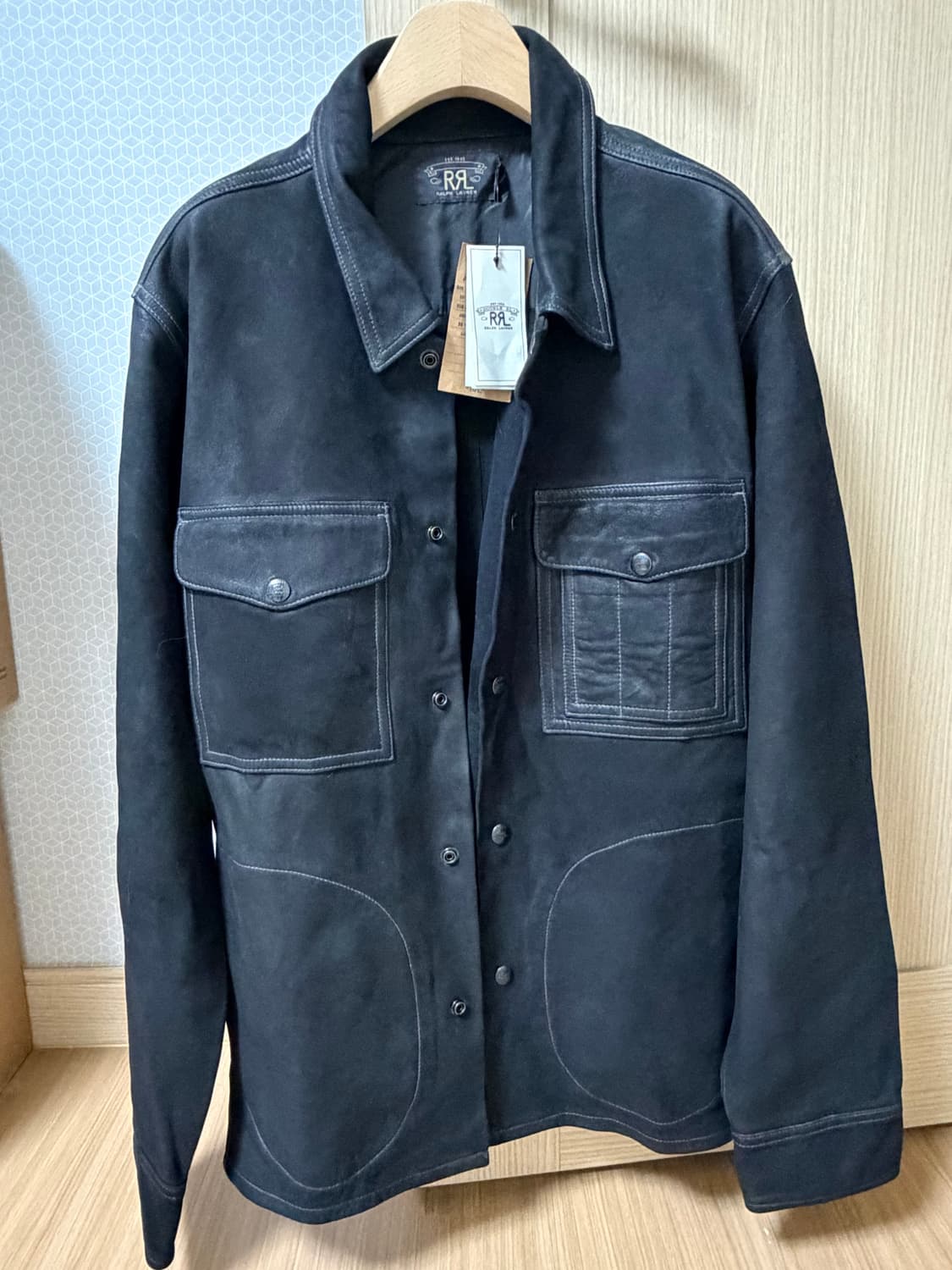 Rrl 러프아웃 스웨이드 워크셔츠 L 상품이미지1