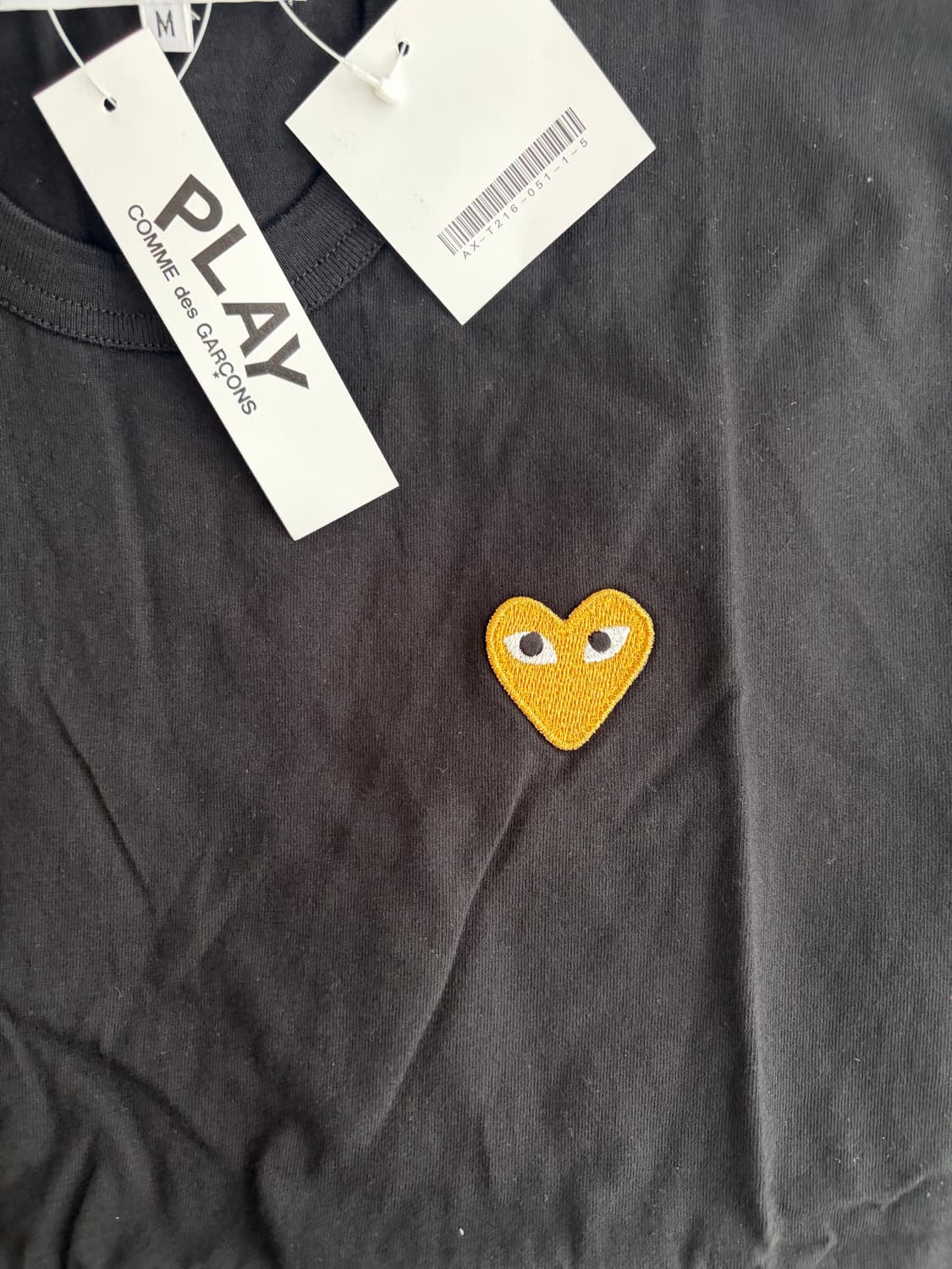 꼼데가르송 / 골드하트와펜 블랙 티셔츠 / m 상품이미지4