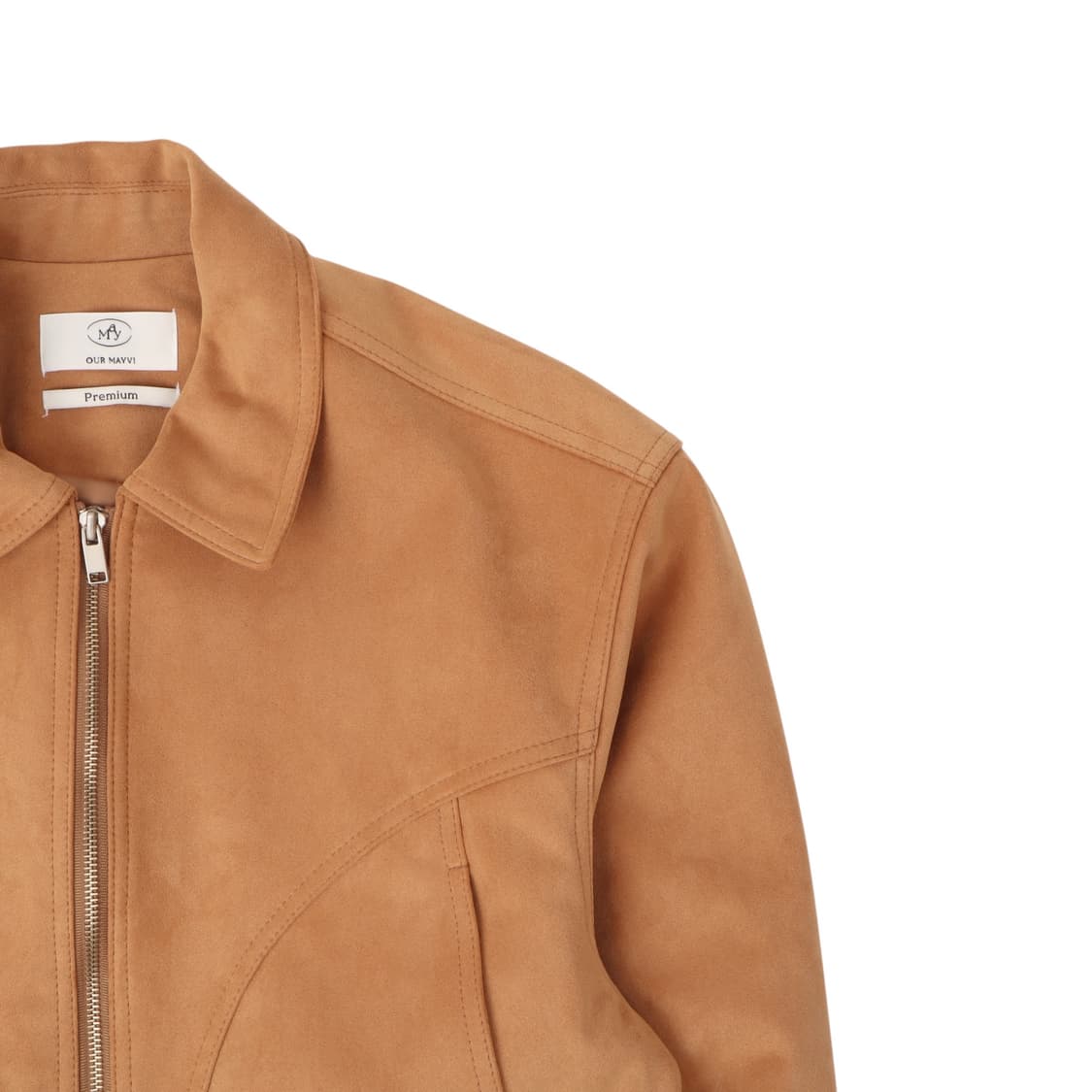 Maybi 메이비 스웨이드 세무 크롭 블루종 자켓 상품이미지3