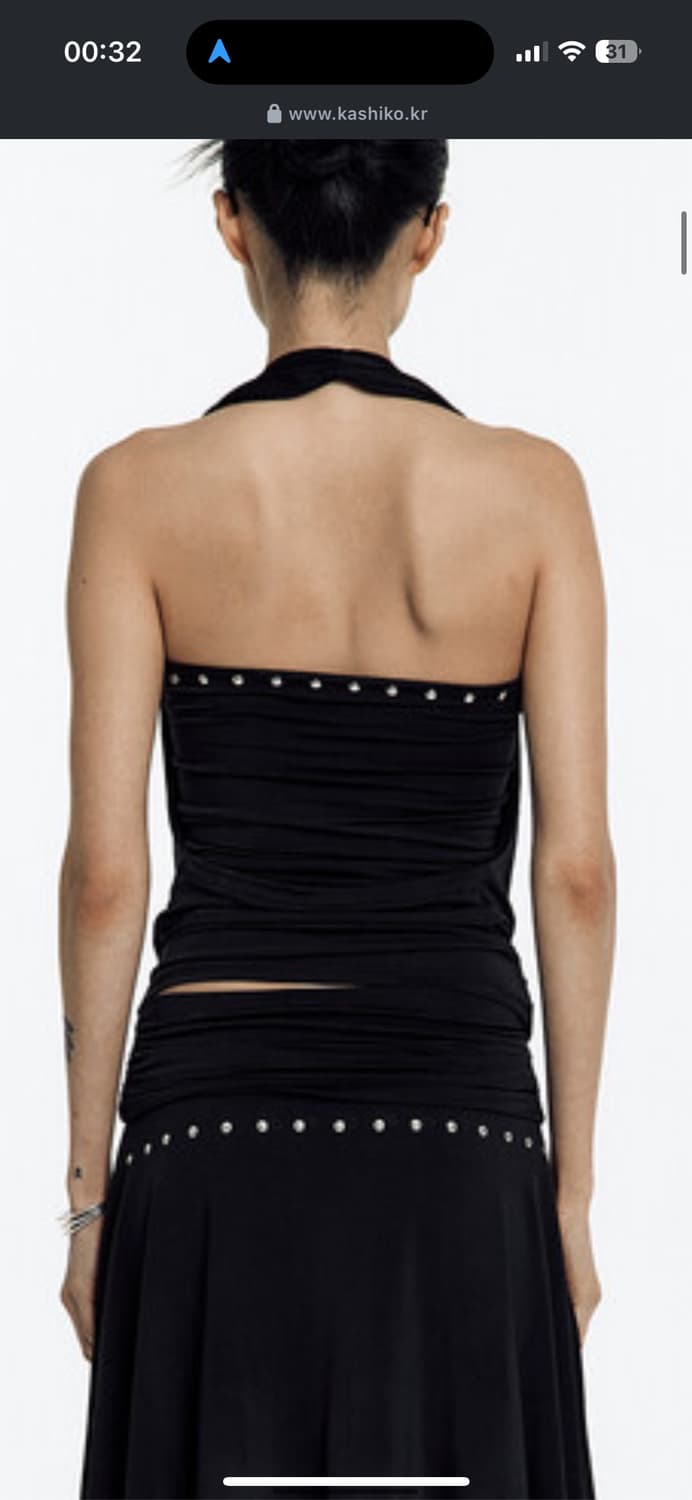 Stud Drape Halter Top 상품이미지4
