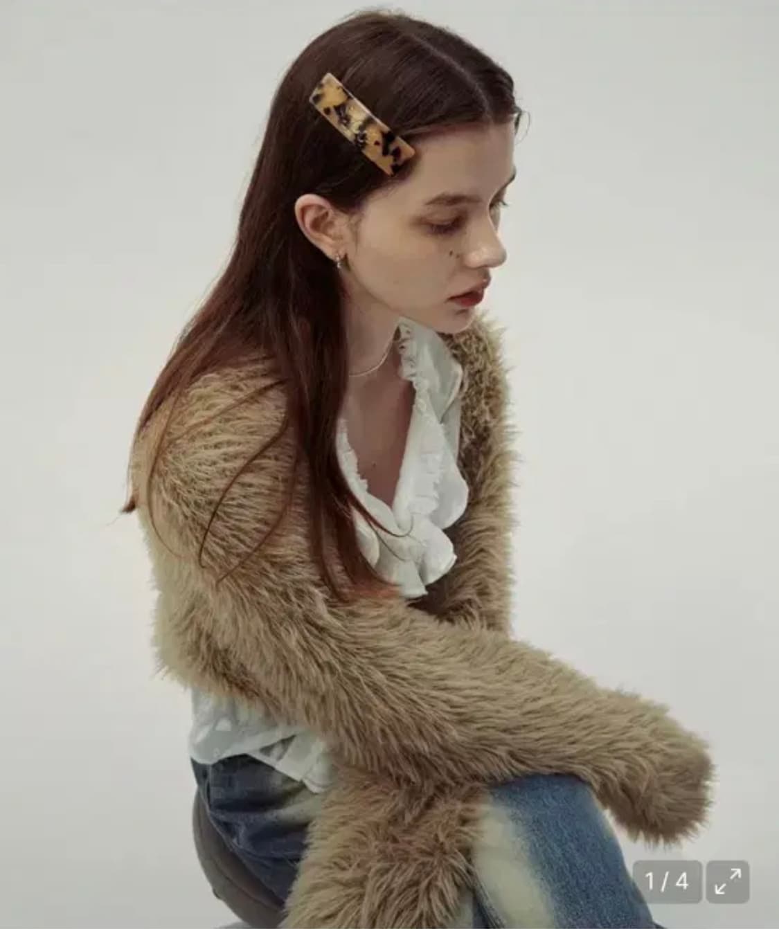 (새제품) 시눈 퍼 볼레로 브라운 상품이미지1