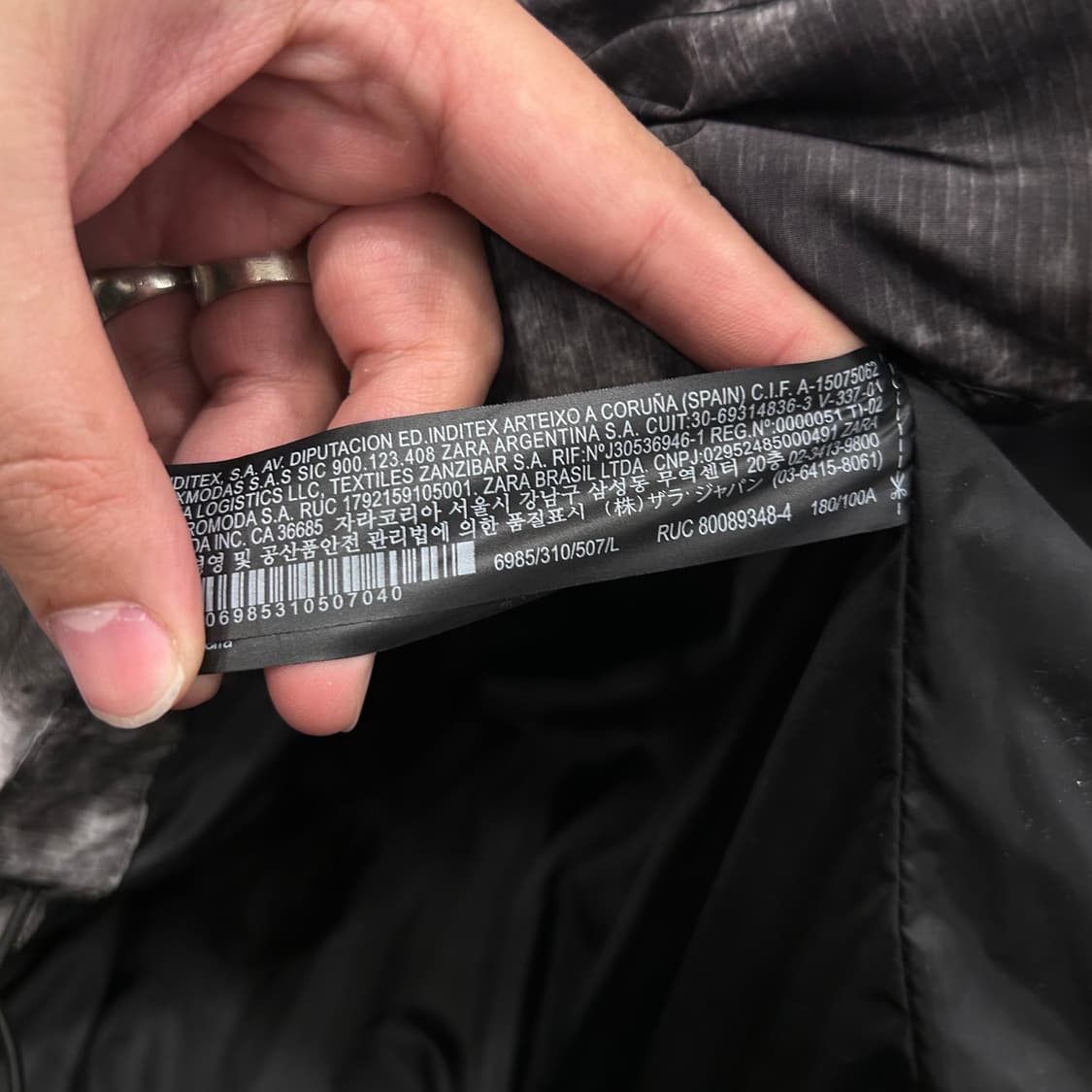 자라 데님웨어 나염 패턴 후드 푸퍼 패딩 상품이미지4