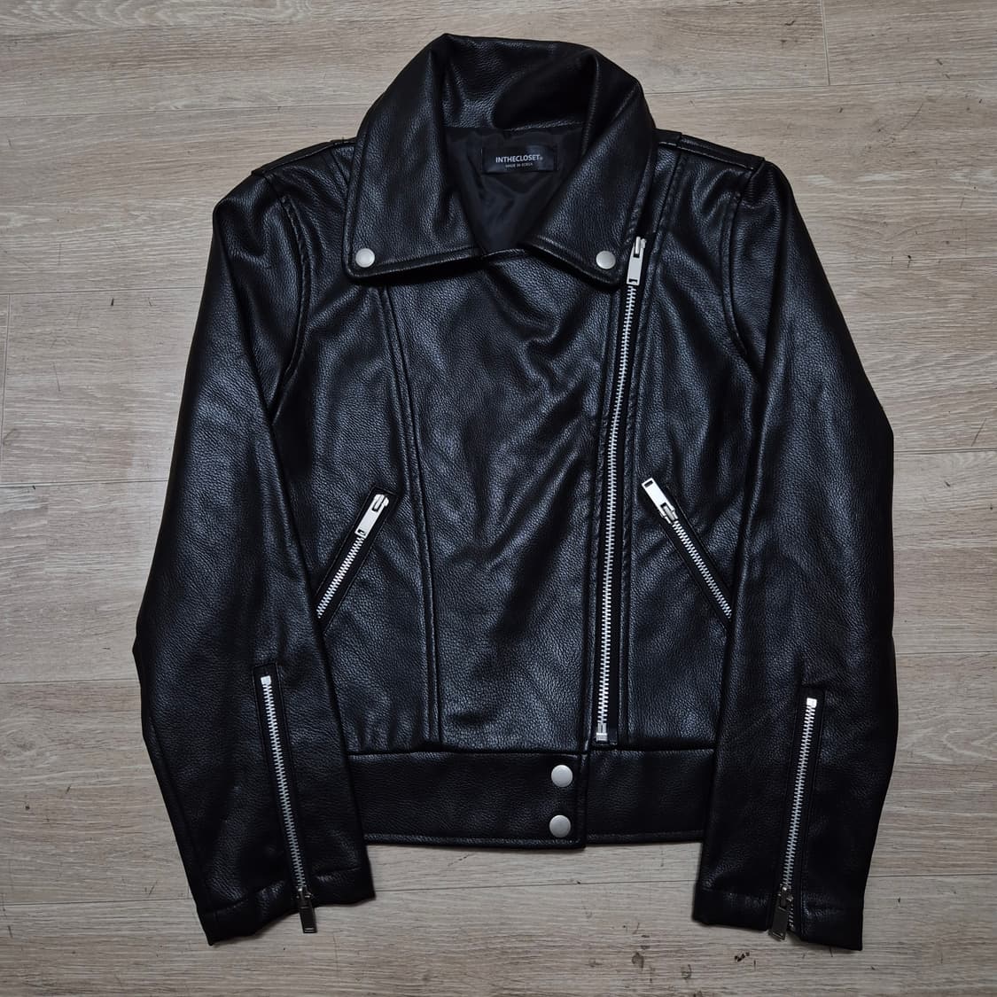 INTHECLOSET 인더클로젯 더블 라이더 레더 가죽자켓 S(90) 상품이미지1