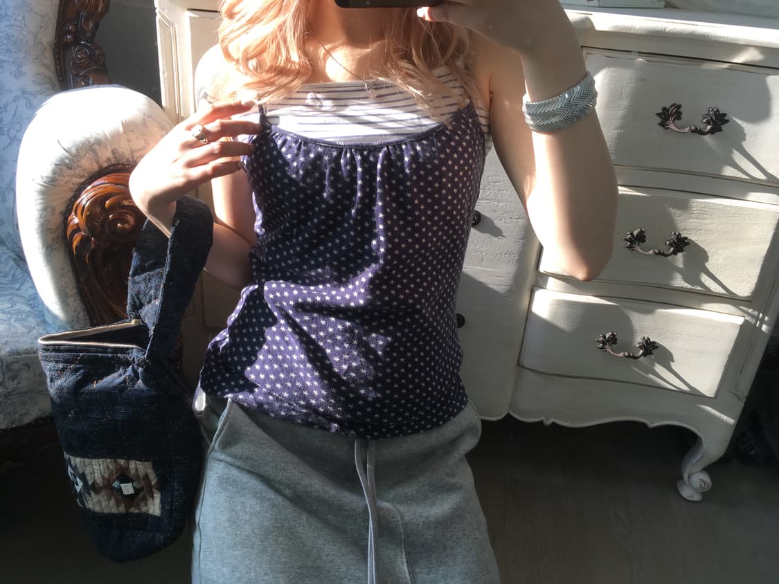 Set) 별 패턴 슬리브리스 + 스트라이프 슬리브리스 상품이미지1