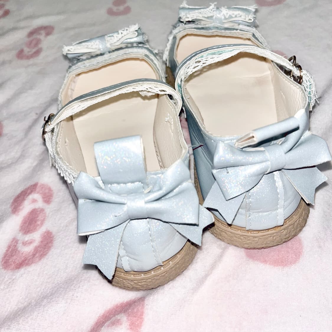 히메갸루 리본 레이스 프릴 소라 하늘 구두 로걀 상품이미지3