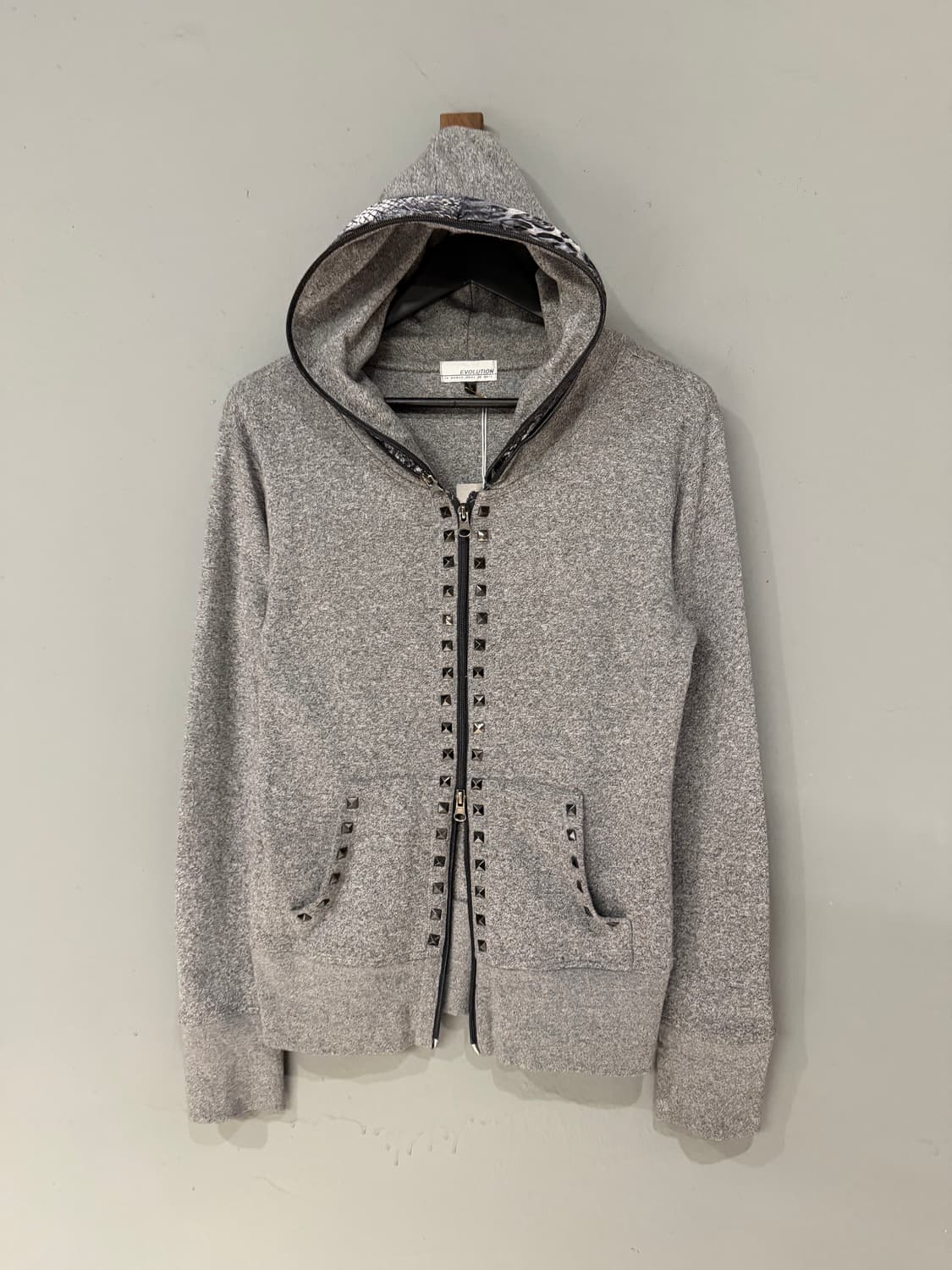 stud detail zipper hood zip-up 상품이미지6