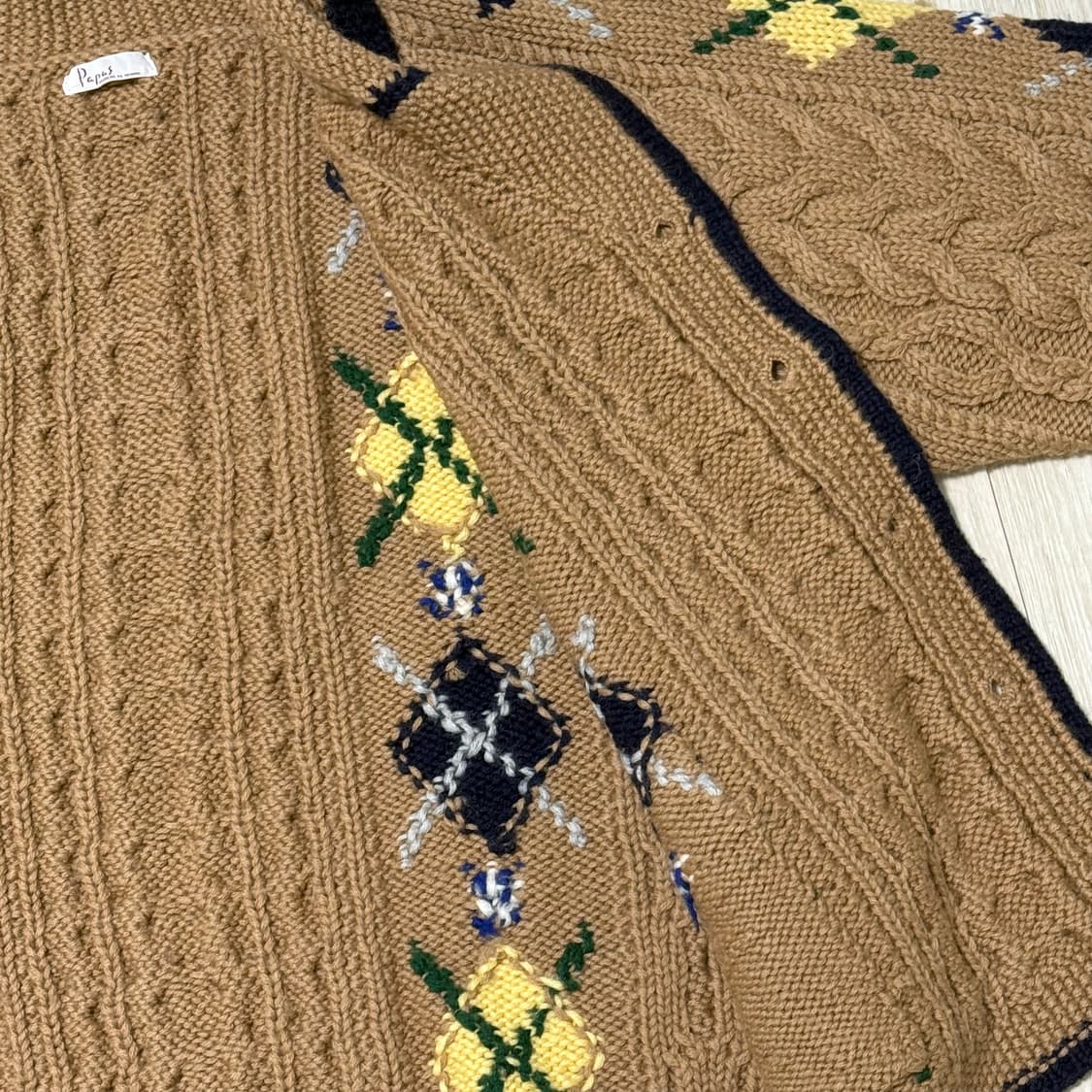 영국 브랜드 papas 헤비울 아가일 코위찬 상품이미지5