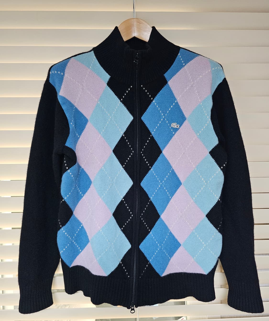 라코스테 아가일 니트 집업 가디건 100 상품이미지1