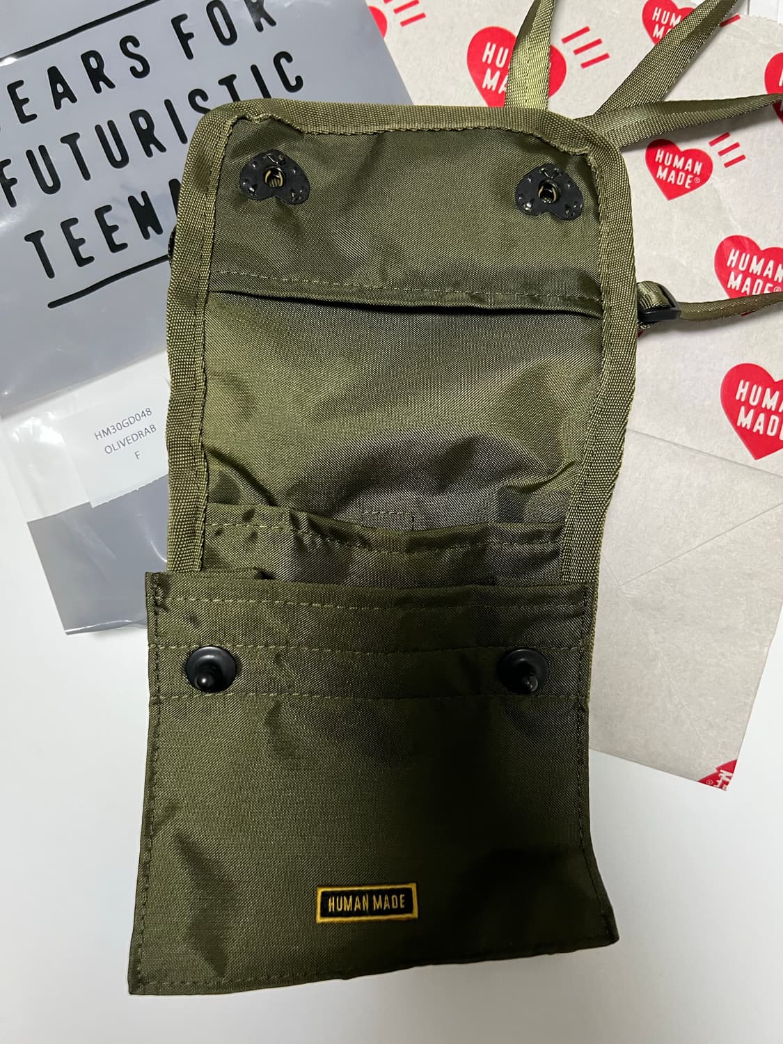 휴먼메이드 밀리터리 스몰 숄더백 올리브 드랩 상품이미지2