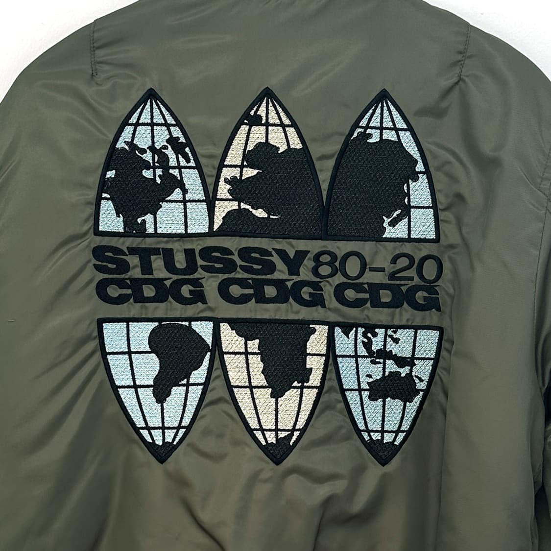 스투시 꼼데가르송 40주년 MA-1 플라이트 자켓 블루종 점퍼 남성 L 상품이미지2