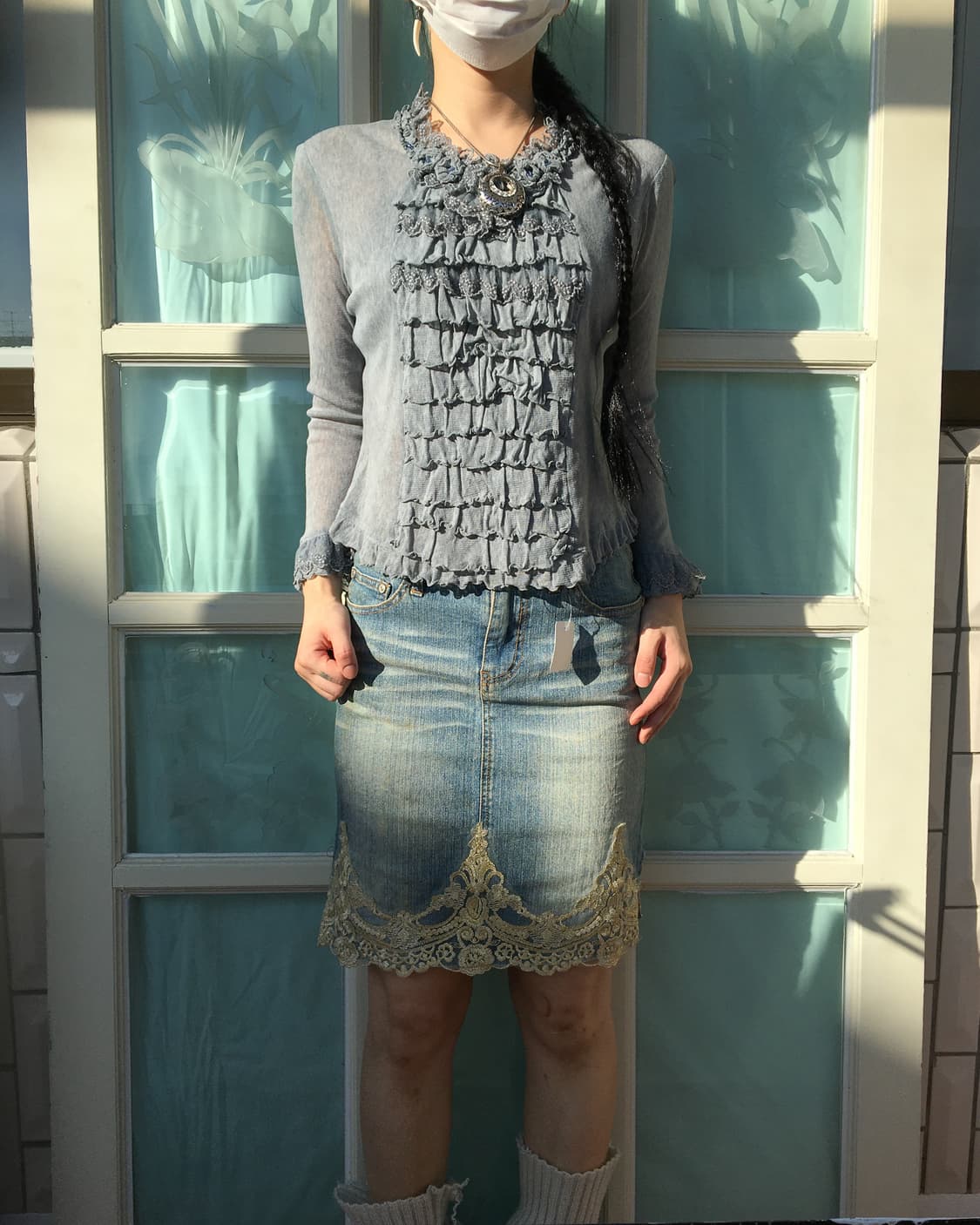 Lace frill point knit 상품이미지6