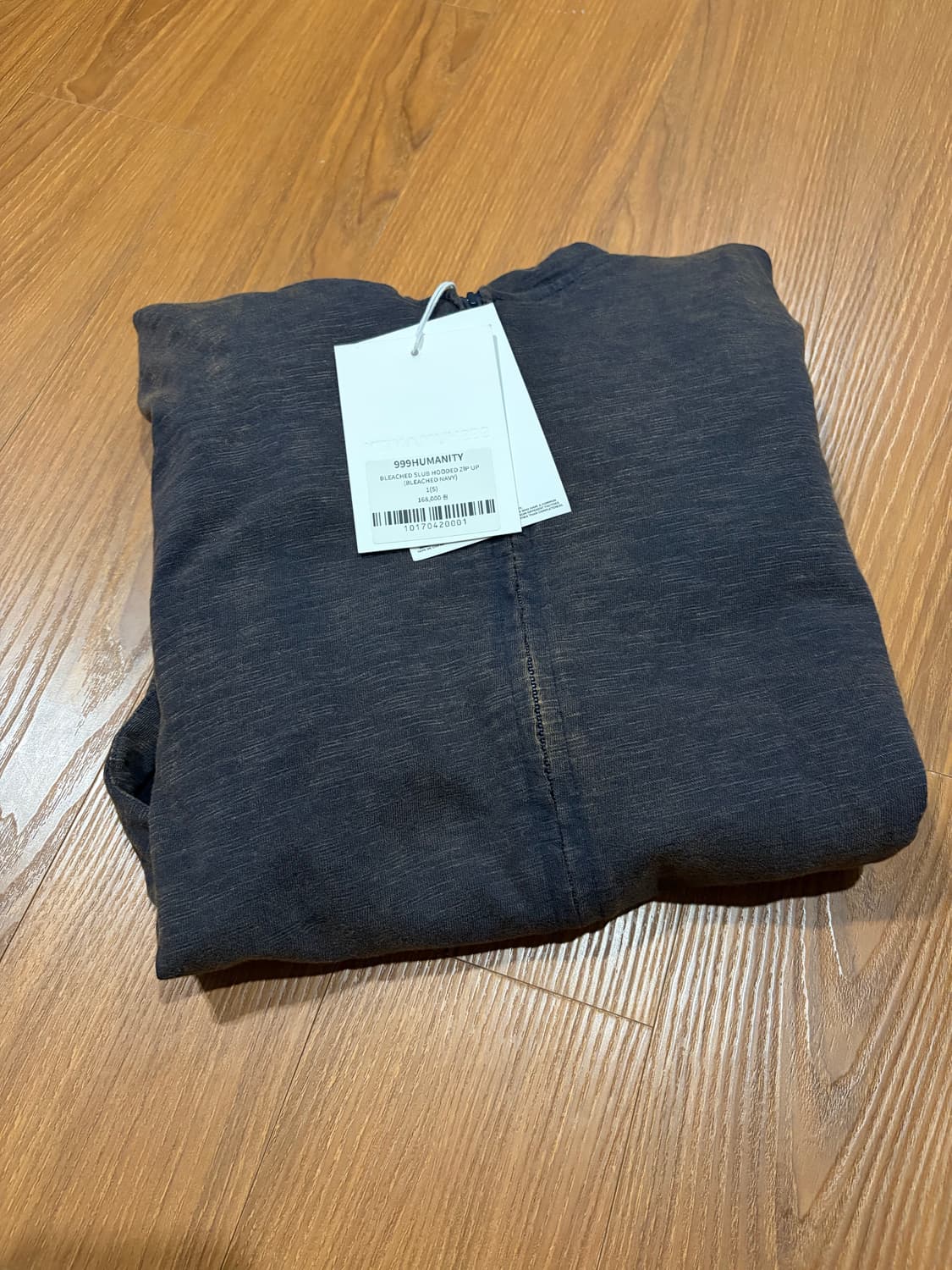 999휴머니티 블리치드 슬럽 후드 집업 (navy) 상품이미지2