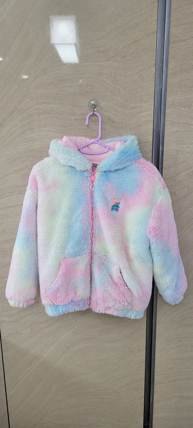 (여아140사이즈)신디키즈 도톰 무지개 후리스 상품이미지1