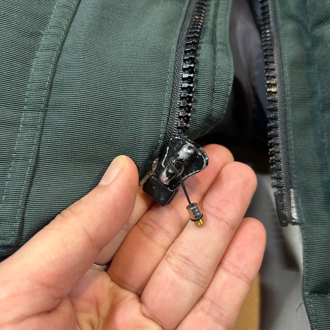 S) 폴로 랄프로렌 진스 덕다운 패딩 점퍼 그린 성조기 패치 상품이미지5