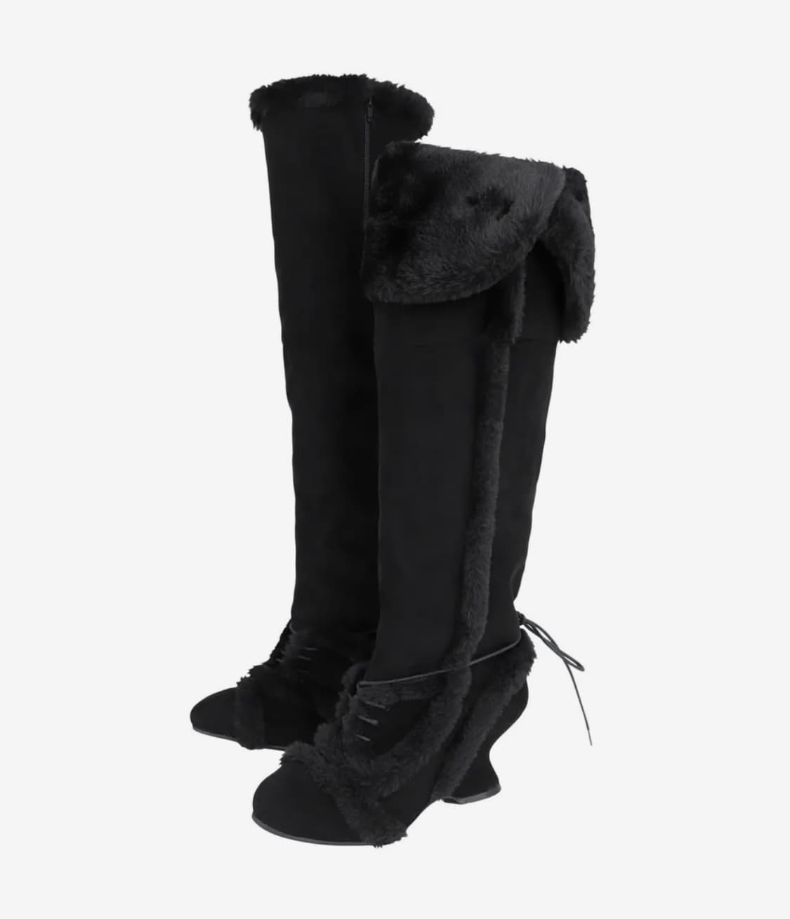 Ojos 오호스 Asym Shearling Wedge Boot 힐/부츠 상품이미지1