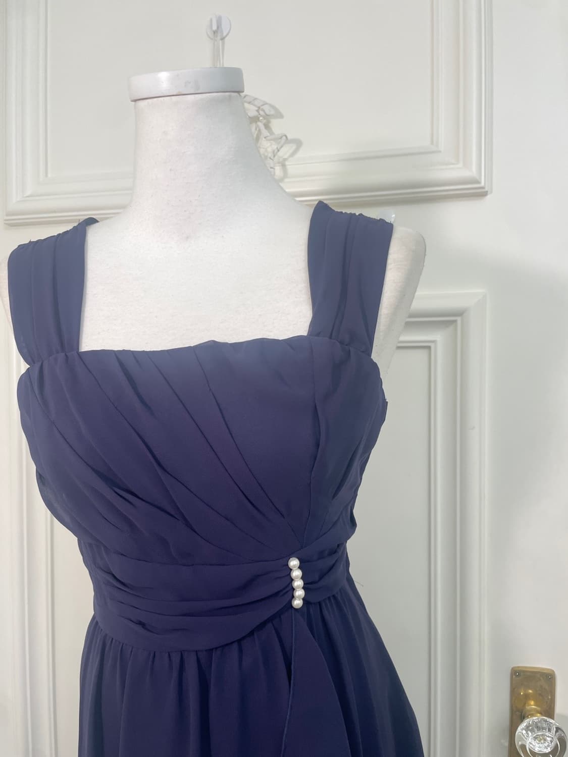 blue ruffle draping pearl point beautifu 상품이미지7