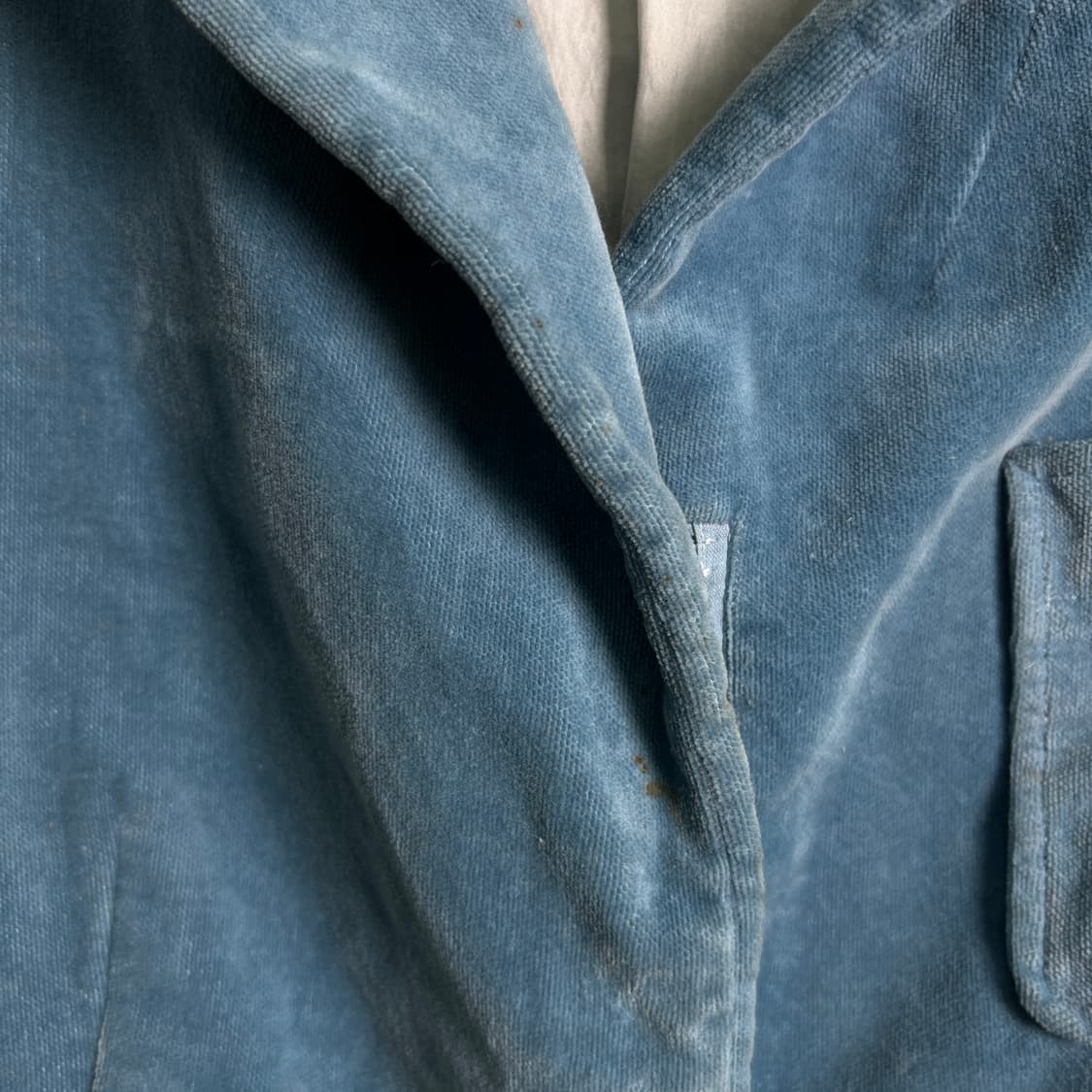 발렌시아가 빈티지 블루 벨벳 크롭 자켓 38 상품이미지10